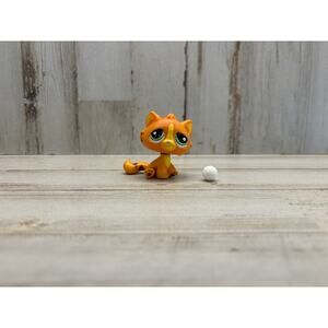 Rare Littlest Pet Shop LPS - AUTHENTIC Orange Striped Tiger Kitty Cat EUC